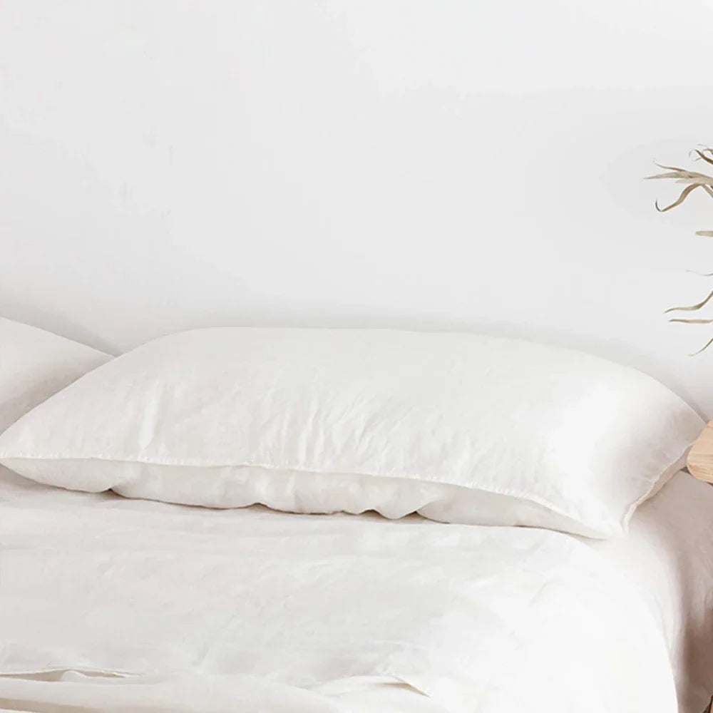 Set of 2 100%Linen Soft Breathable Pillowcase Decorative Square