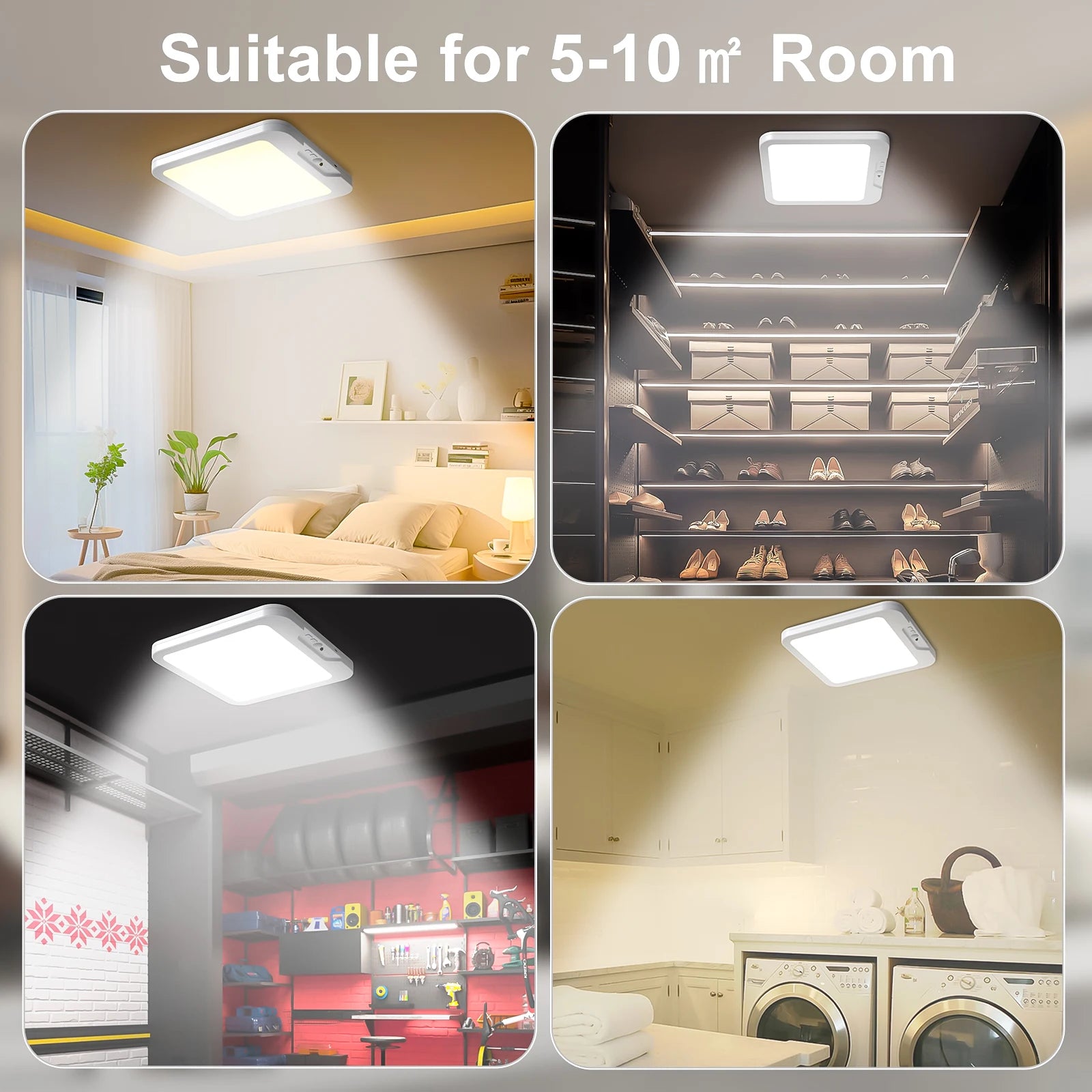 Rechargeable Motion Sensor Ceiling Light with Remote