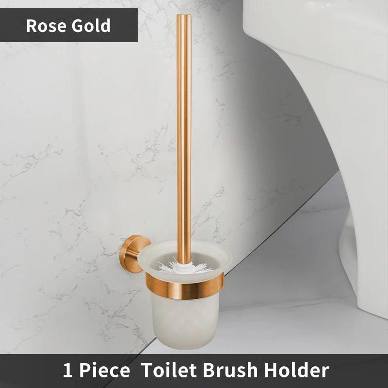 Toilet Brush Holder Wall Mount WC Cleaning Brush Stainless Steel