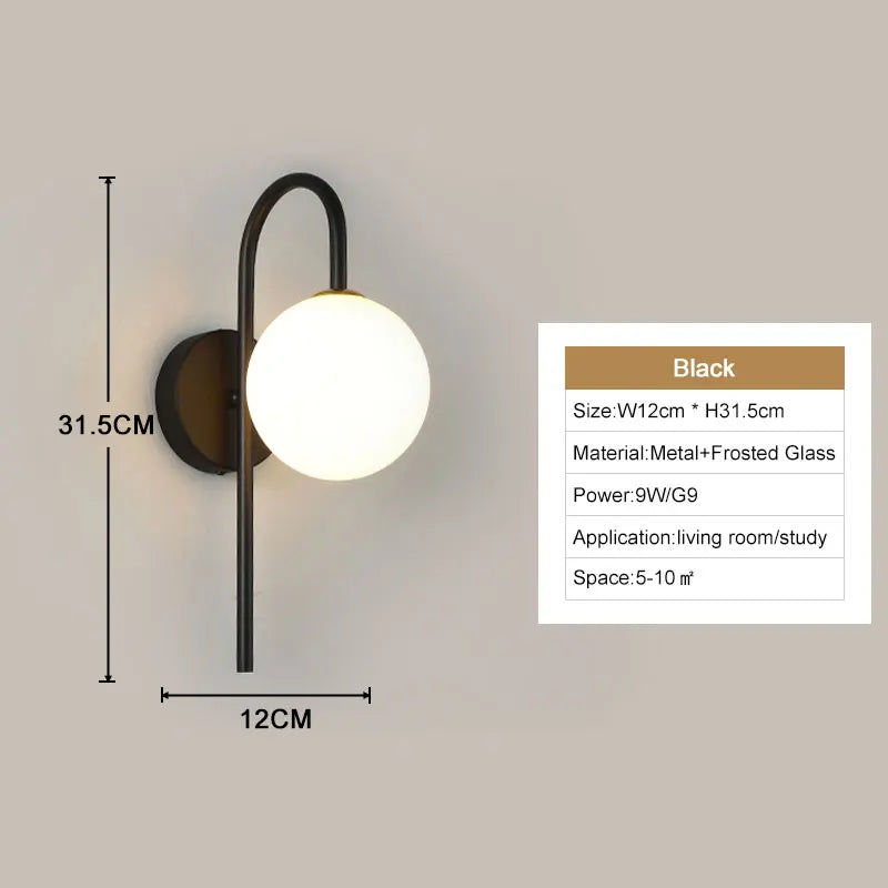 Interior LED Wall Lamps Wall Lights with G9 Bulb for Bedroom Black Gold  LED