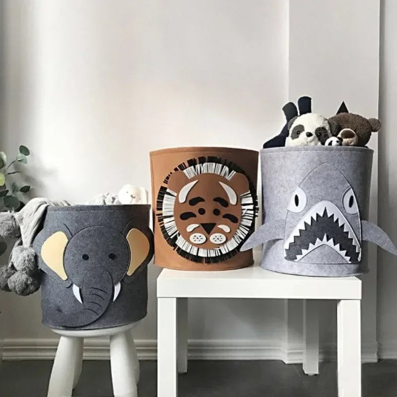1/2/3/5PCS Baby Storage Basket Panda Dinosaur Cartoon