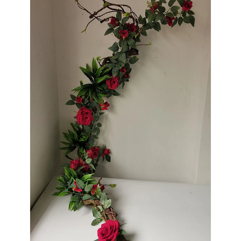 1.75 Meter Artificial Vine Green Leaf Simulation Rose Rattan Plant