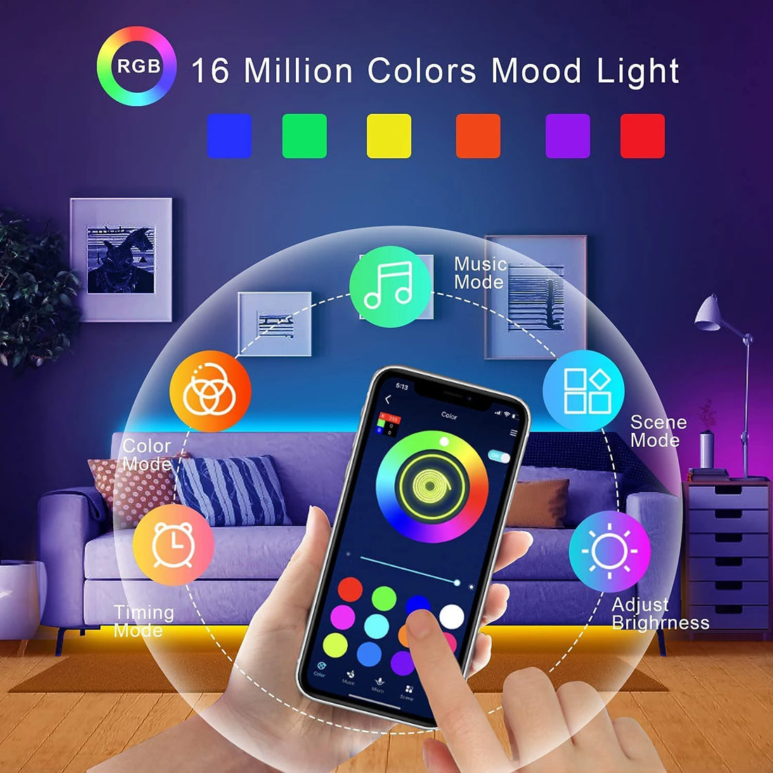 RGB Led Strip Lights 5m 10m 20m 30m Led Room Light with APP Control