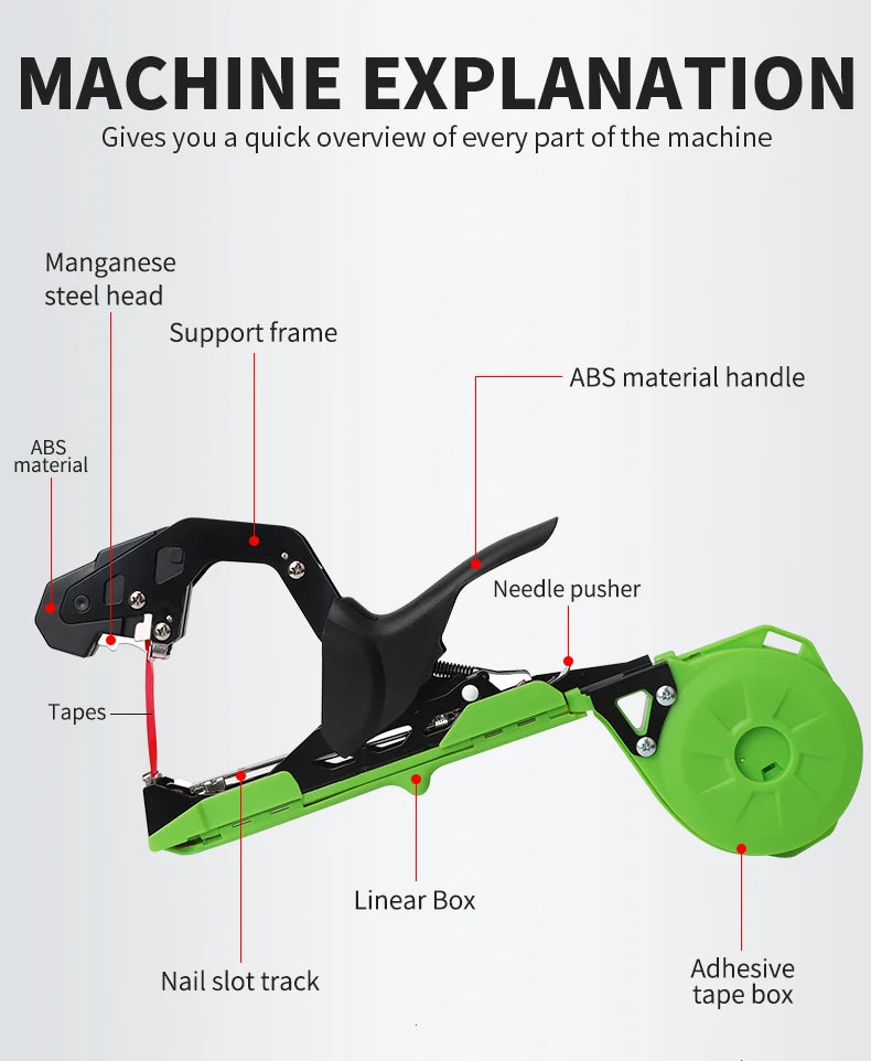 Onnfang Garden Hand Tying Machine Plant Lightweight Garden Tools