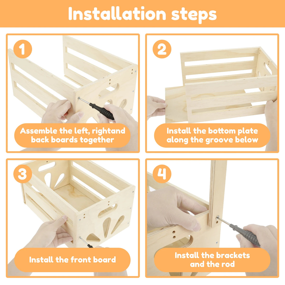 Wood Storage Crate Baby Toys Clothing Organizer Box