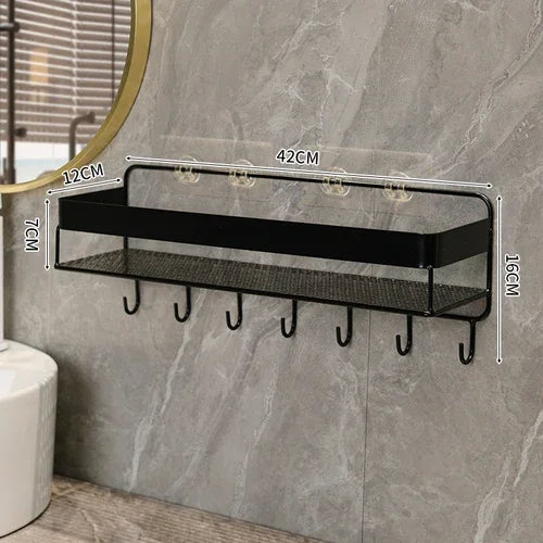 Gold storage rack bathroom storage rack wall mounted
