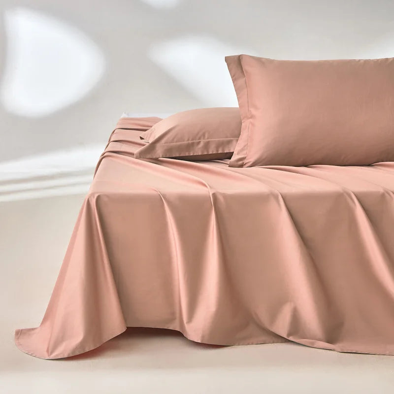 1pc Bed Flat Sheet 100% Egyptian Cotton Solid Color Top Sheets Single Double