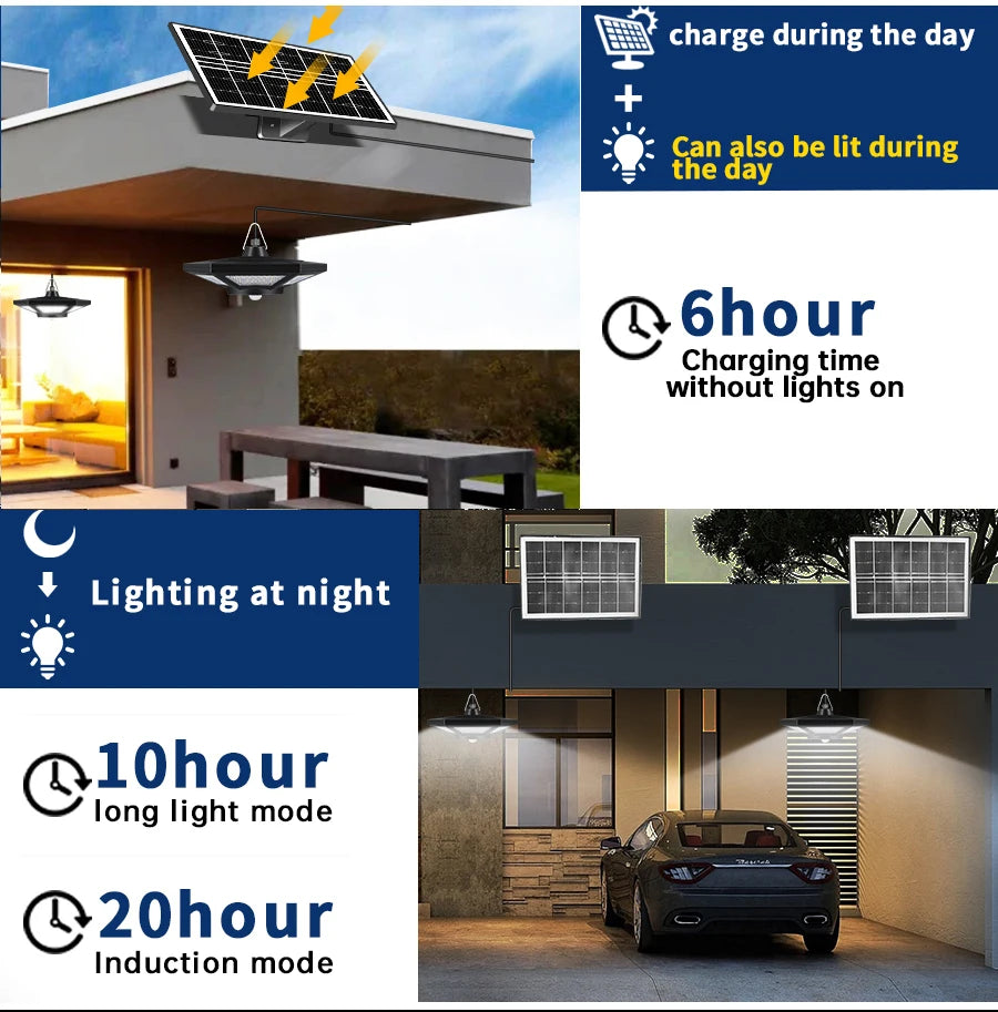 Solar Shed Light Solar Pendant Light Indoor Outdoor 228/180 LED