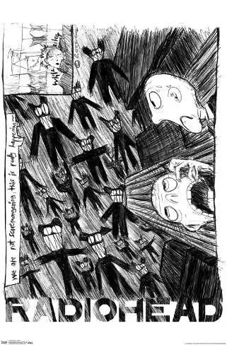 Scandinavian Classic Vintage Wall Art Rock Band Radiohead Music Canvas