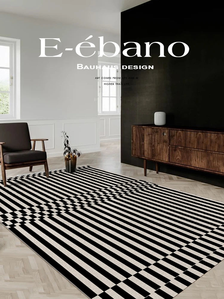 French Retro Rugs for Bedroom Checkerboard Living Room Decoration