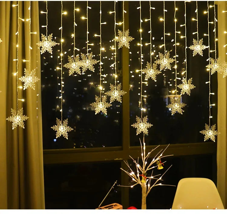 110V 220V Snowflakes  Curtain Garland