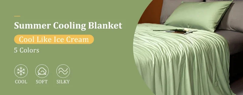 Air Condition Comforter for Summer Pure Color Ice Silk Cooling Blanket