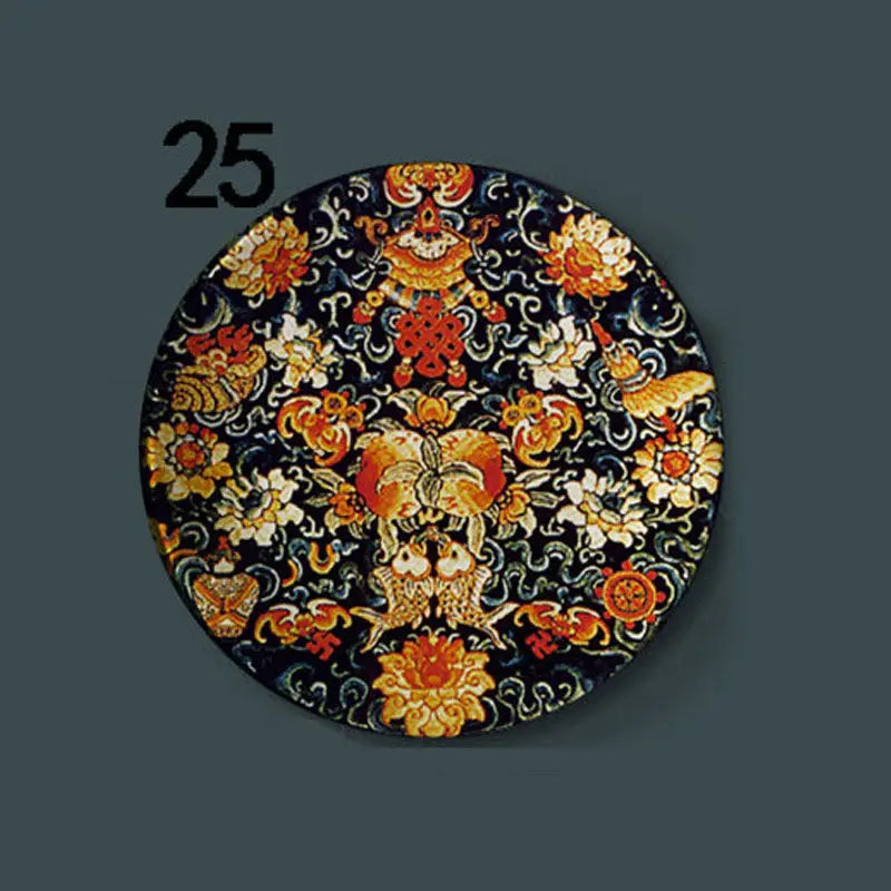 6-8inch Chinese Style Ceramic Plate with Dragon Phoenix