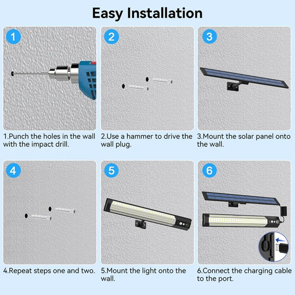 316/158 LED Solar Lamp Motion Sensor Outdoor Camping Wall Light
