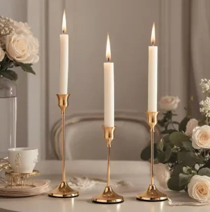 3Pcs/Set European Style Metal Candle Holders