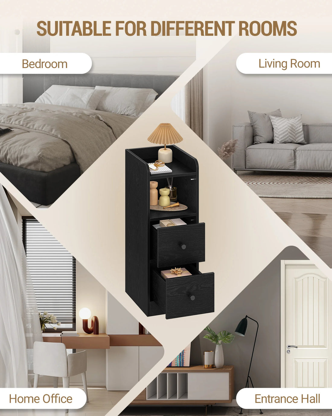 Hzuaneri Bedside Table Set of 2