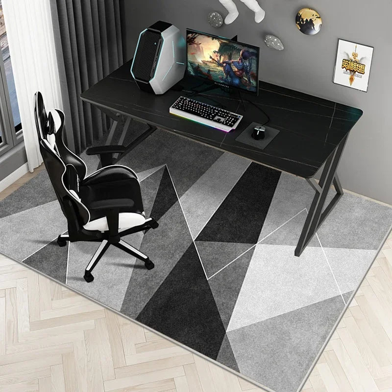 Modern Rectangular Chair Mat for Room Study Geometric