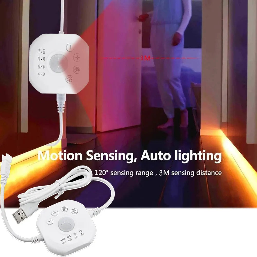 Flowing light strip LED Motion Sensor Light Indoor Under Bed Lights