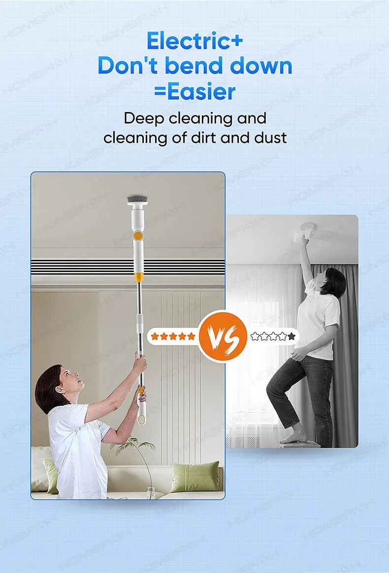 HOMFISH 2025 NEW 8-in-1 Electric Spin Scrubber Wireless Cleaning Brush