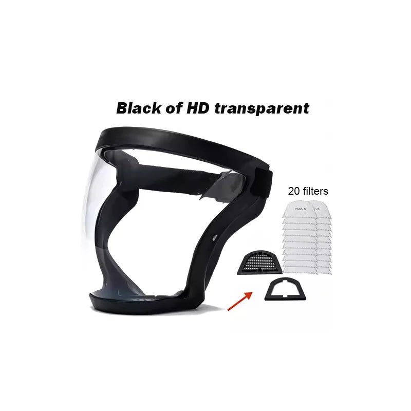 Full Face Transparent Protective Mask Dust and Fog Resistant Oil Splas
