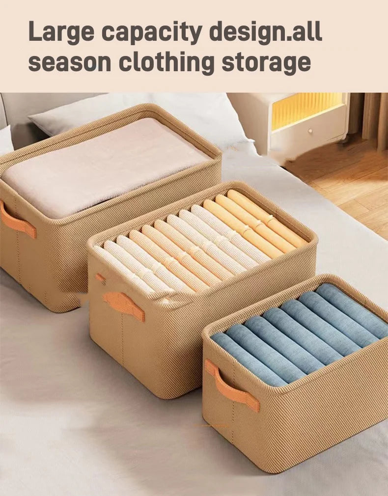 Folding Cotton Linen Storage Box Basket For Storing Dirty Clothes Laundry Basket