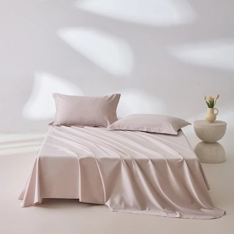 1pc Bed Flat Sheet 100% Egyptian Cotton Solid Color Top Sheets Single Double