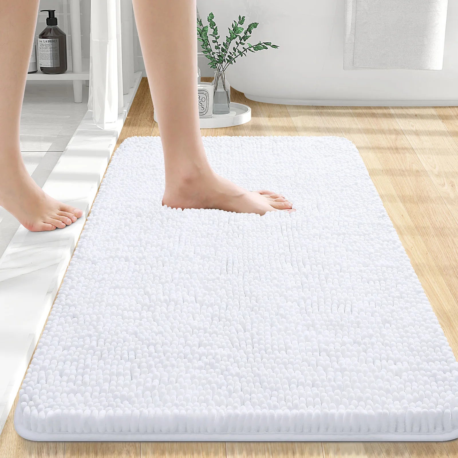 HAPIHAPPY New Chenille Bathroom Rug Mat Extra Soft Thick