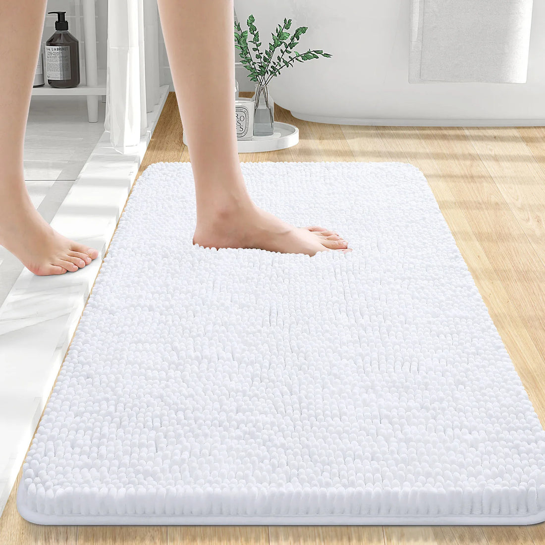 HAPIHAPPY New Chenille Bathroom Rug Mat Extra Soft Thick