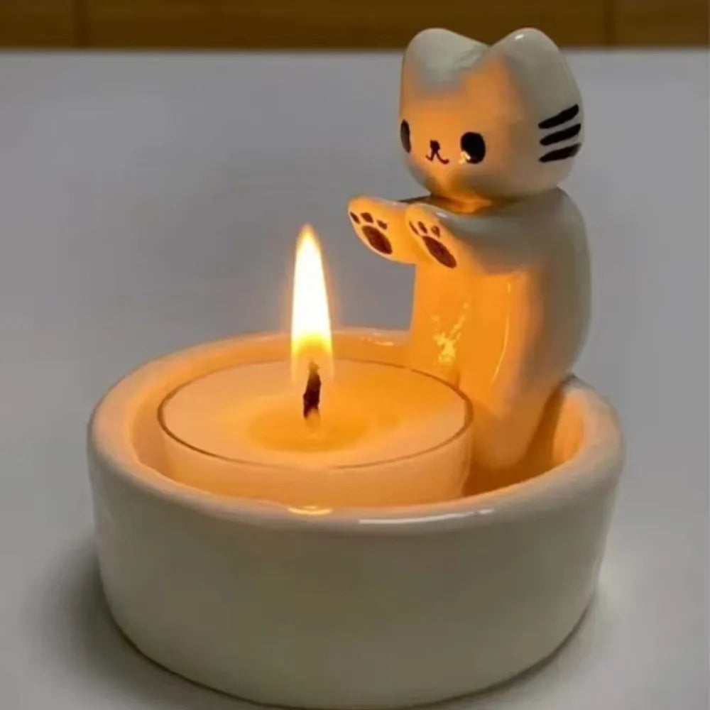 New Creative Cute Kitten Candle Candlestick