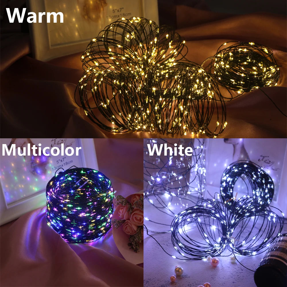 100M 200M LED String Lights Green Wire Fairy Lights