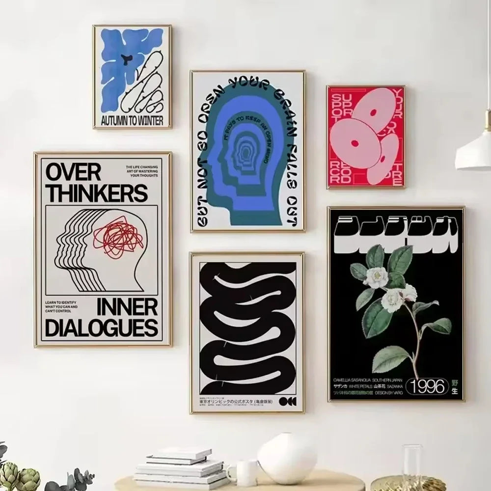 1PC Frameless Japanese Vintage Koi HD Posters Canvas Painting