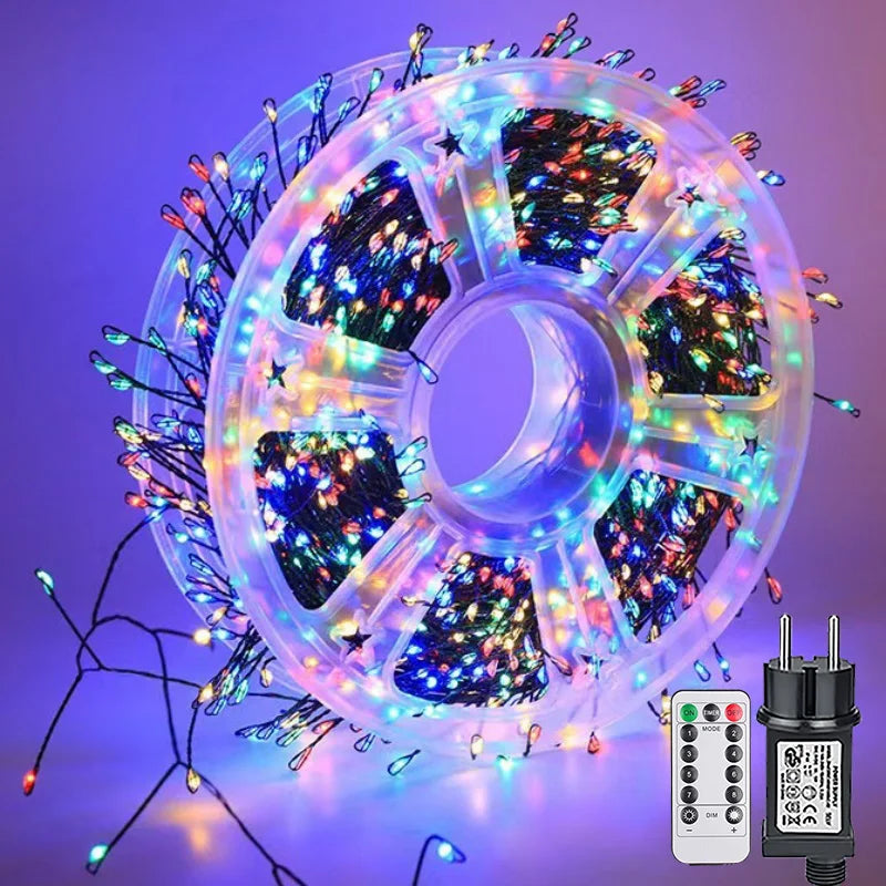 LED Firecracker String Lights 30-75M Garland Fairy Lights EU/US