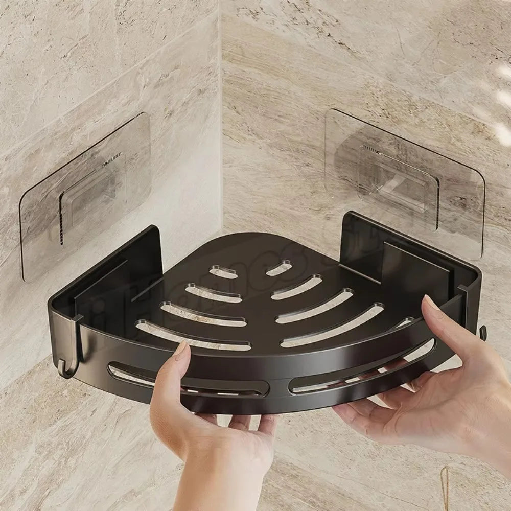 No Drill Wall Corner Bathroom Shelf Corner Shelf Storage Organizer