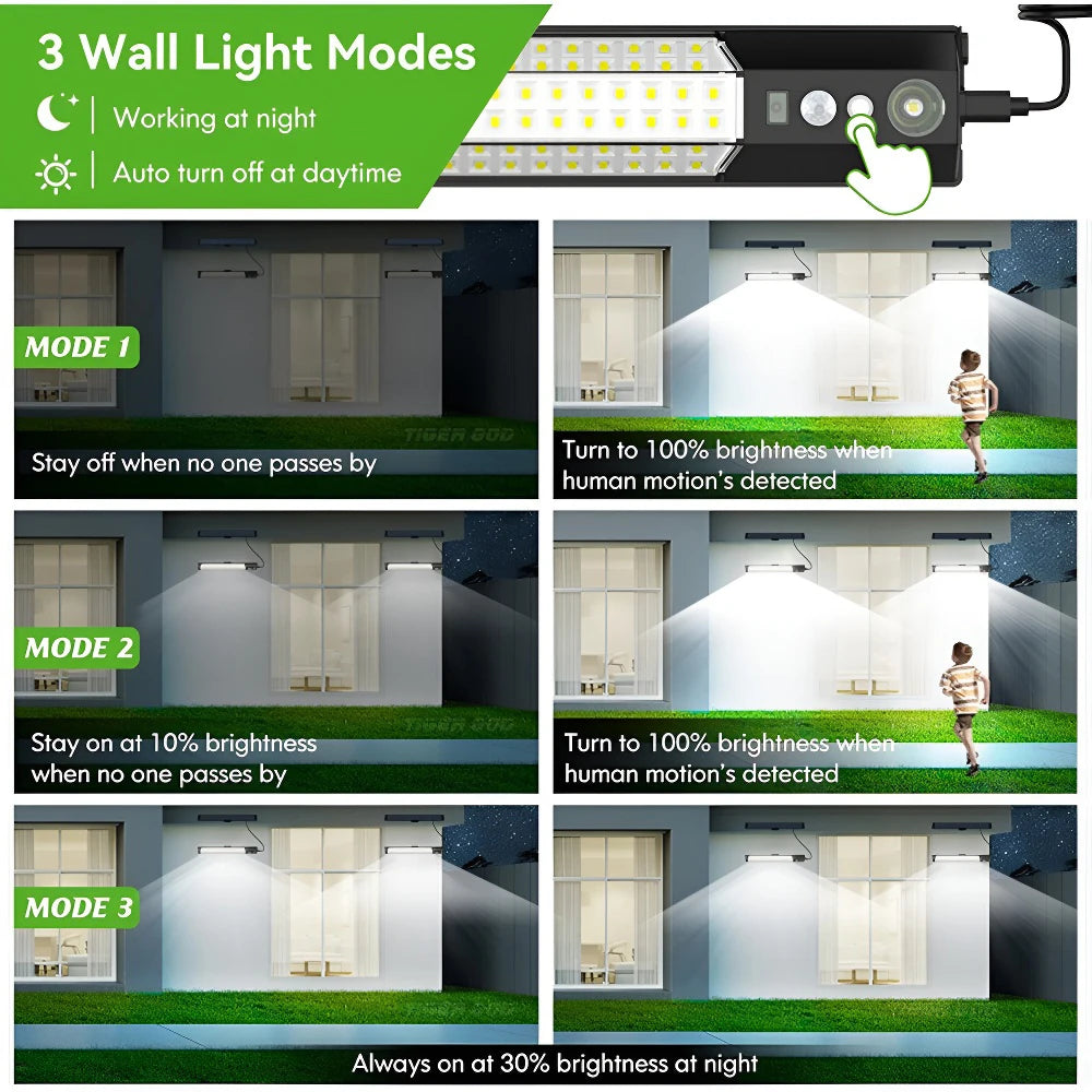 316/158 LED Solar Lamp Motion Sensor Outdoor Camping Wall Light