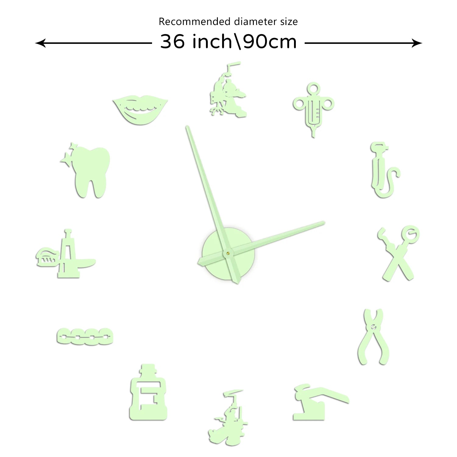 Dentist DIY Giant Wall Clock Dental Doctor Oversized Wall Clock