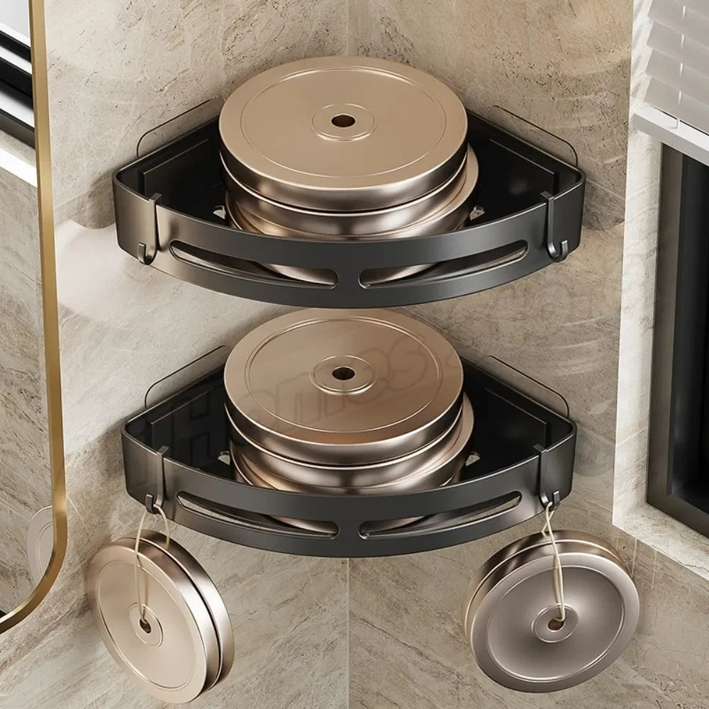 No Drill Wall Corner Bathroom Shelf Corner Shelf Storage Organizer