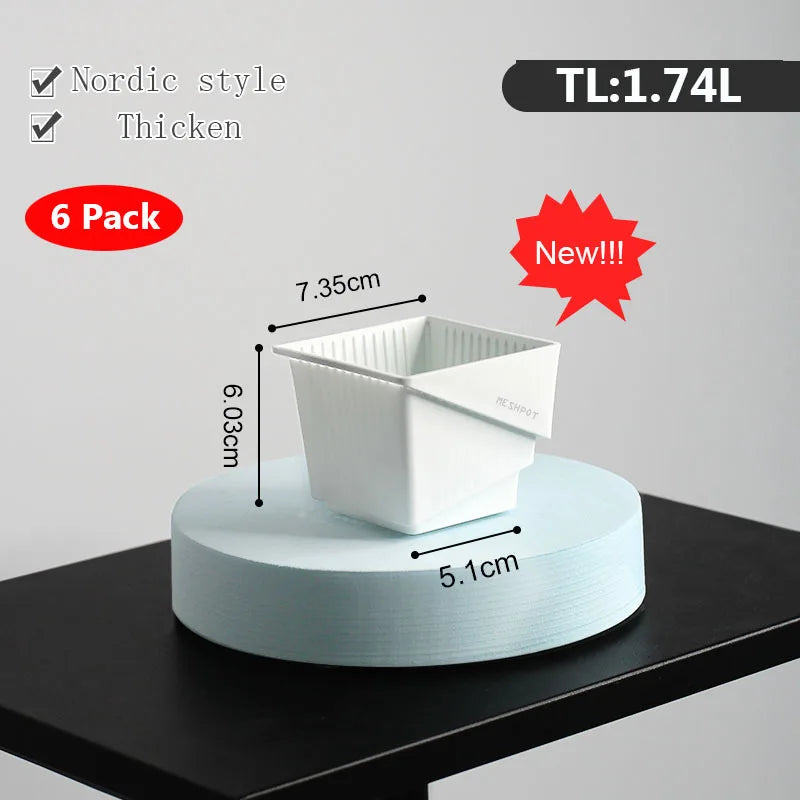 6 Pack Square Succulent Pots - Air Prunning Plastic Planters for Cactus