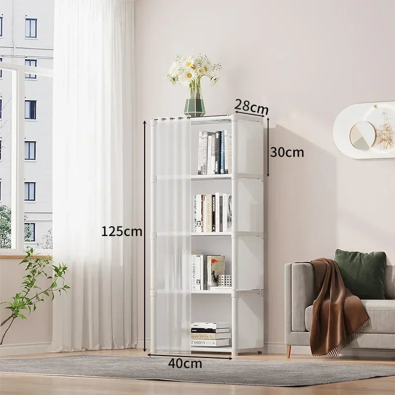 6/5 Layers Dustproof Wardrobe High Capacity Partition Bookshelf
