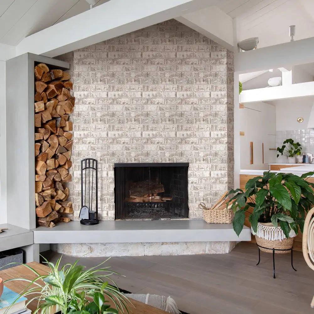 3D Tile Stickers, 3D Whitewash Brick Textures, Matte