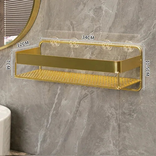 Gold storage rack bathroom storage rack wall mounted