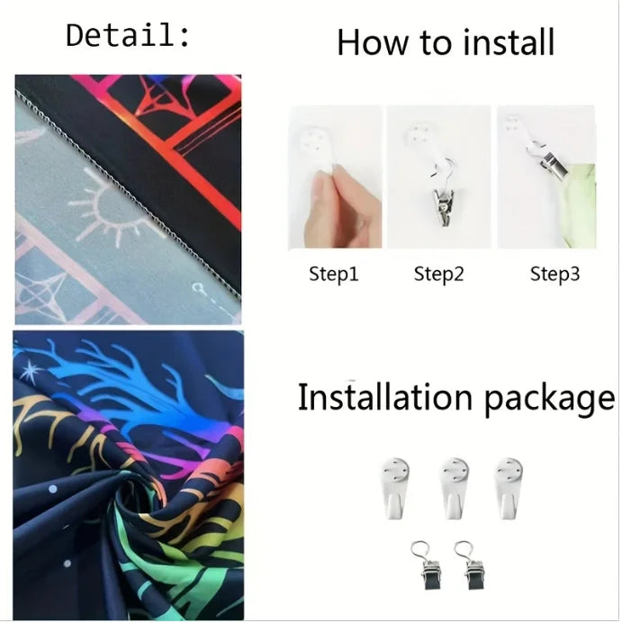 VIKAMA Christmas Tapestry Snowy Christmas Village Scene Living Room