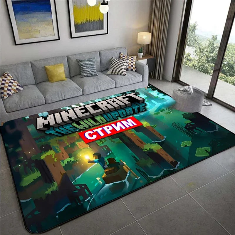 3D Game M-MINE Sandbox Carpet for Living Room Decor Bedroom