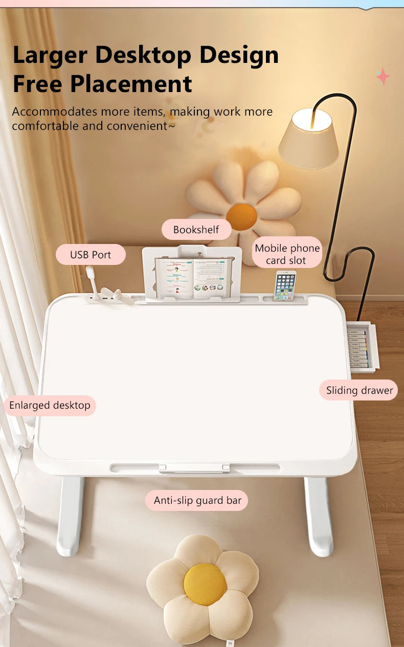 Laptop Desk Foldable Bed Table Adjustable Computer Desk