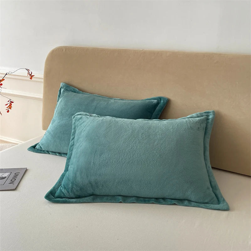 Solid Color Pillows Cover Velvet Pillowslip funda almohada 48x74cm Pillowcase