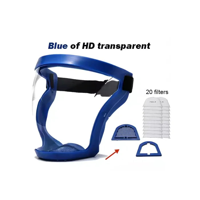 Full Face Transparent Protective Mask Dust and Fog Resistant Oil Splas