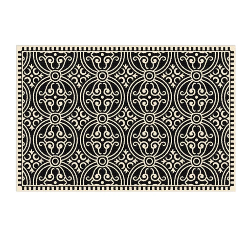 French Retro Rugs for Bedroom Checkerboard Living Room Decoration