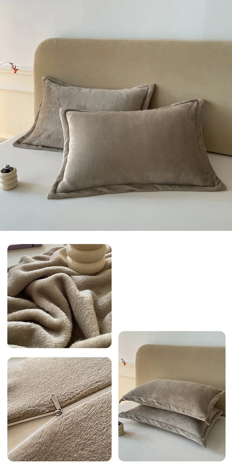 Solid Color Pillows Cover Velvet Pillowslip funda almohada 48x74cm Pillowcase