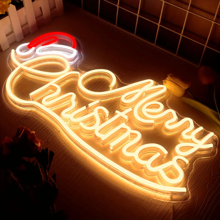 Merry Christmas Neon Sign - Colorful LED Wall Decor with USB Plug, for Bedroom