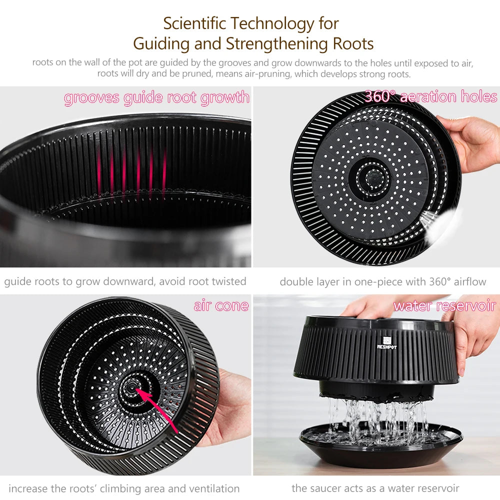 Meshpot Bonsai Pots with Drainage Tray and Excellent Airflow