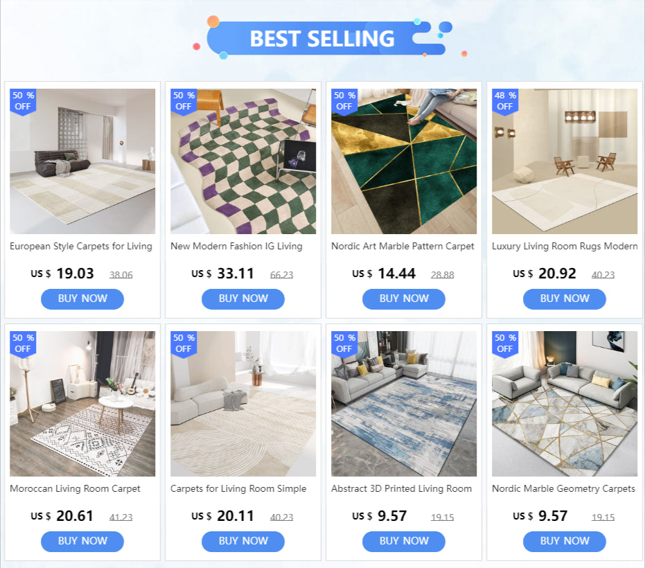 Carpets for Living Room Decoration Washable Floor Lounge Rug Large Area